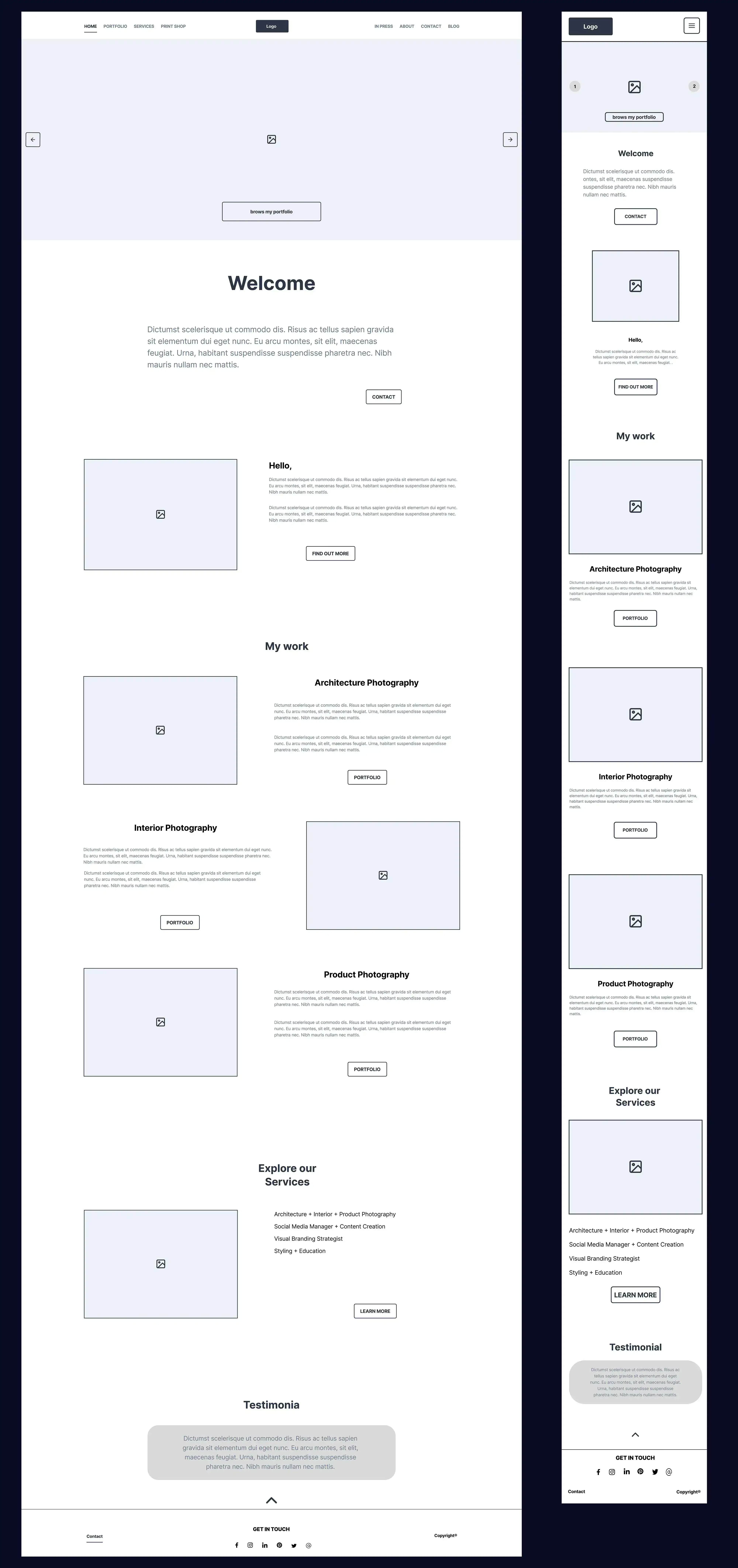 CelisseReneeCreativeStudio Wireframe Home