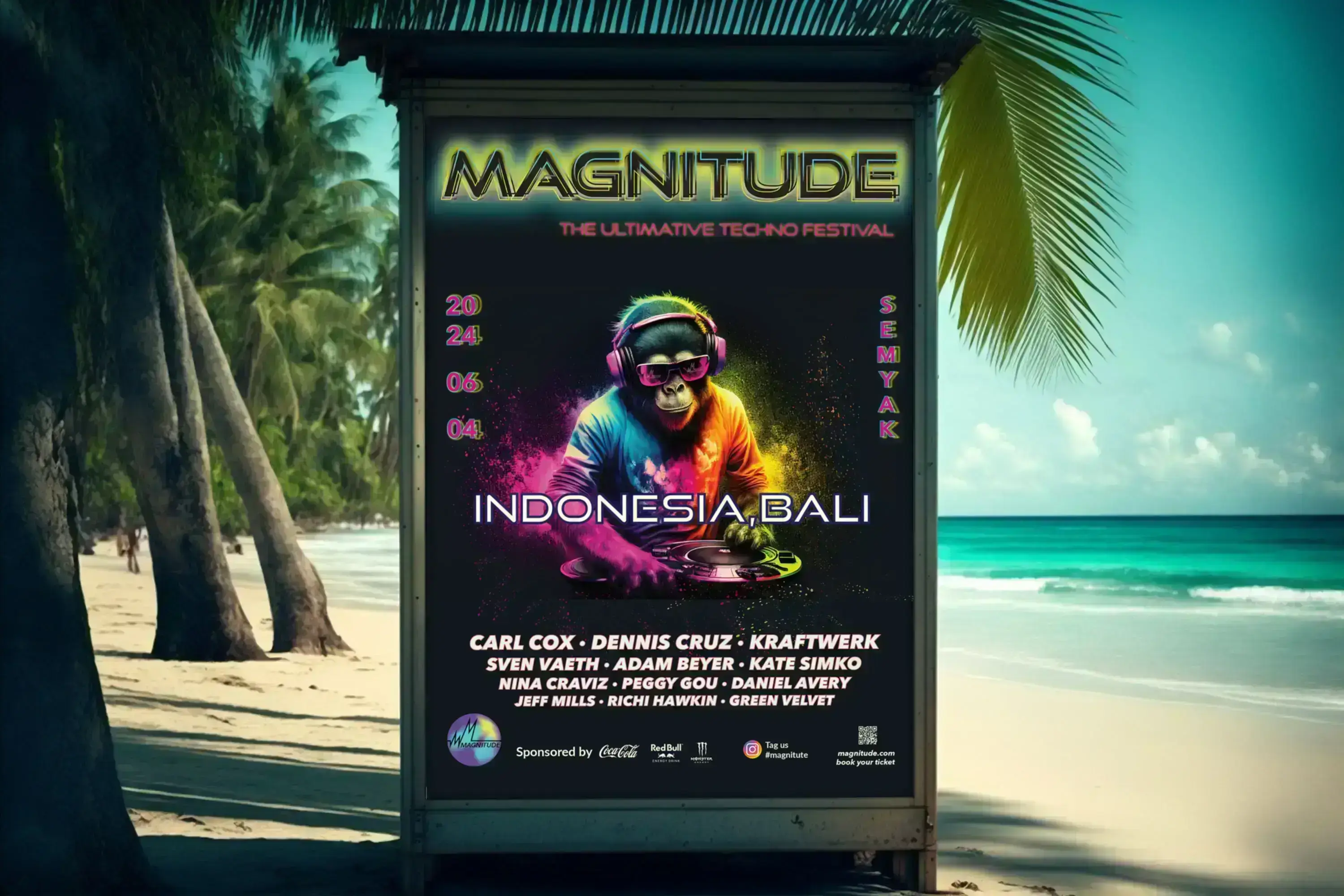 Monkey poster beach